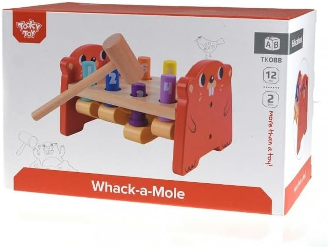 Tooky Toy Wooden Block Number Whack-A-Mole Game: Fun Number Whack-A-Mole Game for Kids image number 4