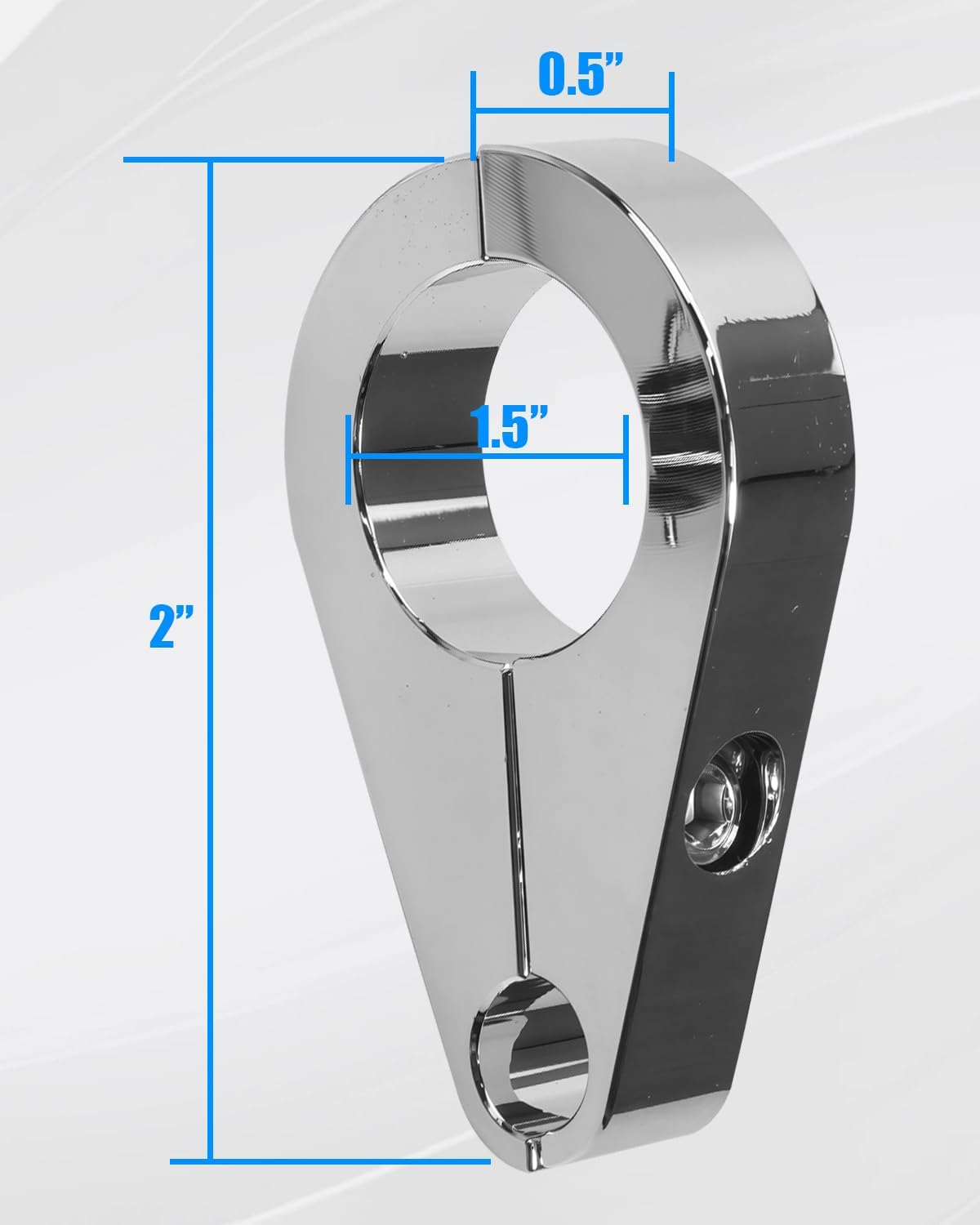 1.5" Clutch Throttle Cable Clamp Brake Line Clips Fit for Harley Can-Am Honda Kawasaki Suzuki Yamaha Polaris, 2 Pack, Silver image number 6