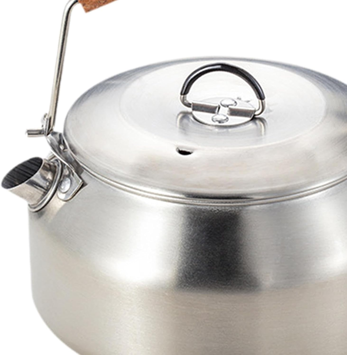 Eigell Portable Camping Kettle for Outdoor Use, Water Coffee Pot and Teapot, Silver - Green image number 3