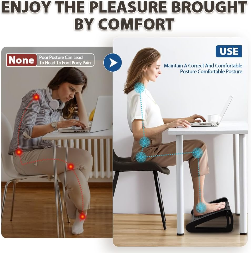 Casazenith Foot Rest, Six Heights Adjustable, Foot Massager, Non-Slip, Durable, Ergonomic under Desk Foot Stool for Home, Office, Travel, Gaming image number 2