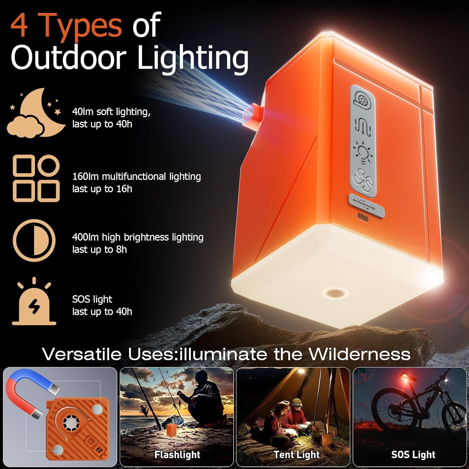 Portable Air Pump, Electric Air Pump with Camping Lantern and Fan, Rechargeable Mini Pump with 10 Nozzles, Quick Inflate Deflate for Air Mattress, Air Bed, Pool Toys, Floats, Swimming Ring,Vacuum Bags