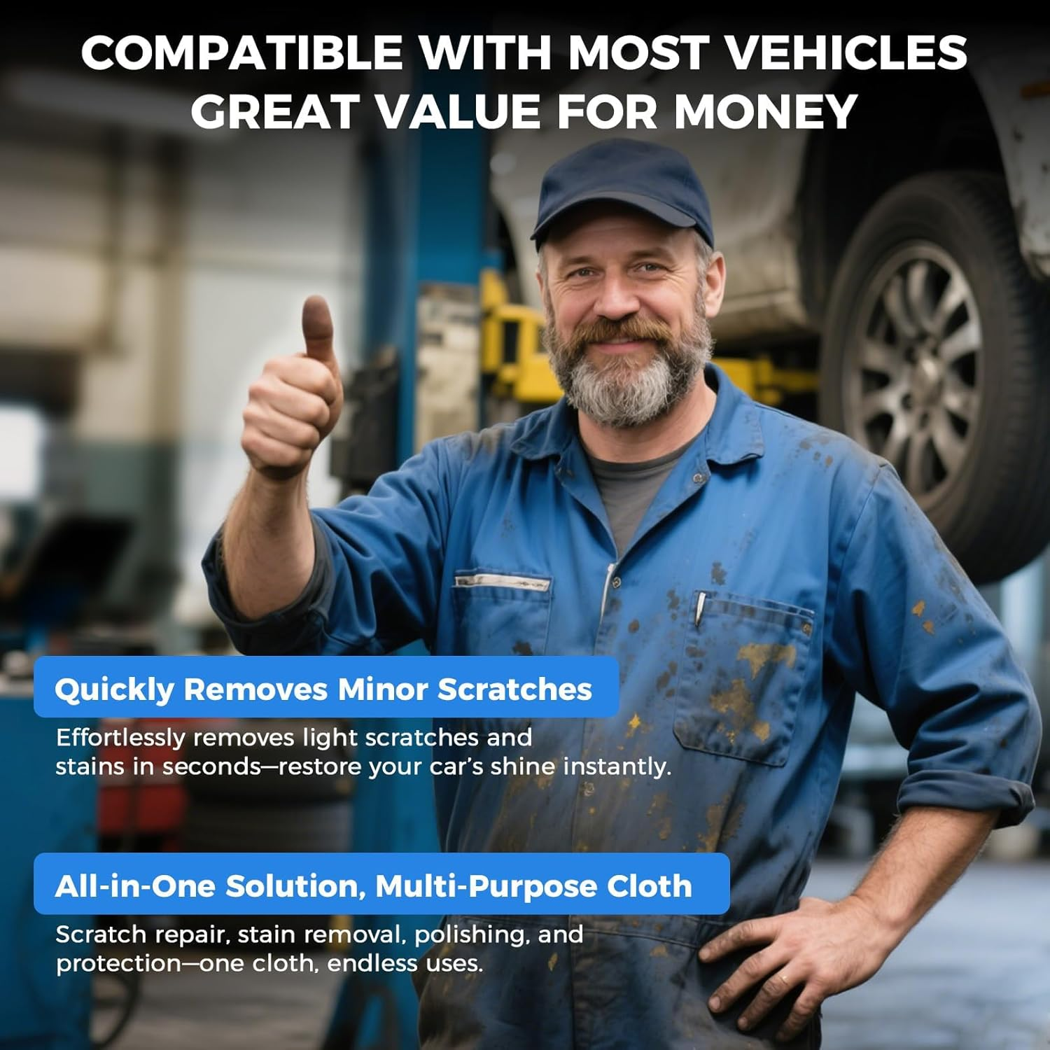 Car Scratch Remover - 2025 Nano Sparkle Cloth, Repair Small Scratches & Water Spots for All Cars image number 3