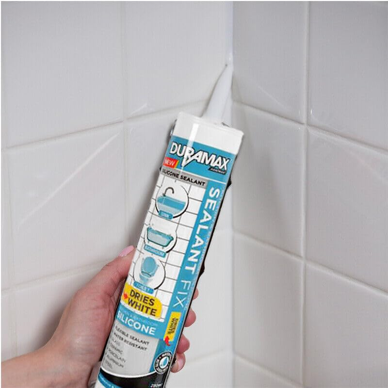 Leona Co 280Ml White Bathroom & Kitchen Silicone Waterproof, Mould-Resistant, Flexible & Multi-Purpose Sealant for Baths, Sinks, Showers & Windows