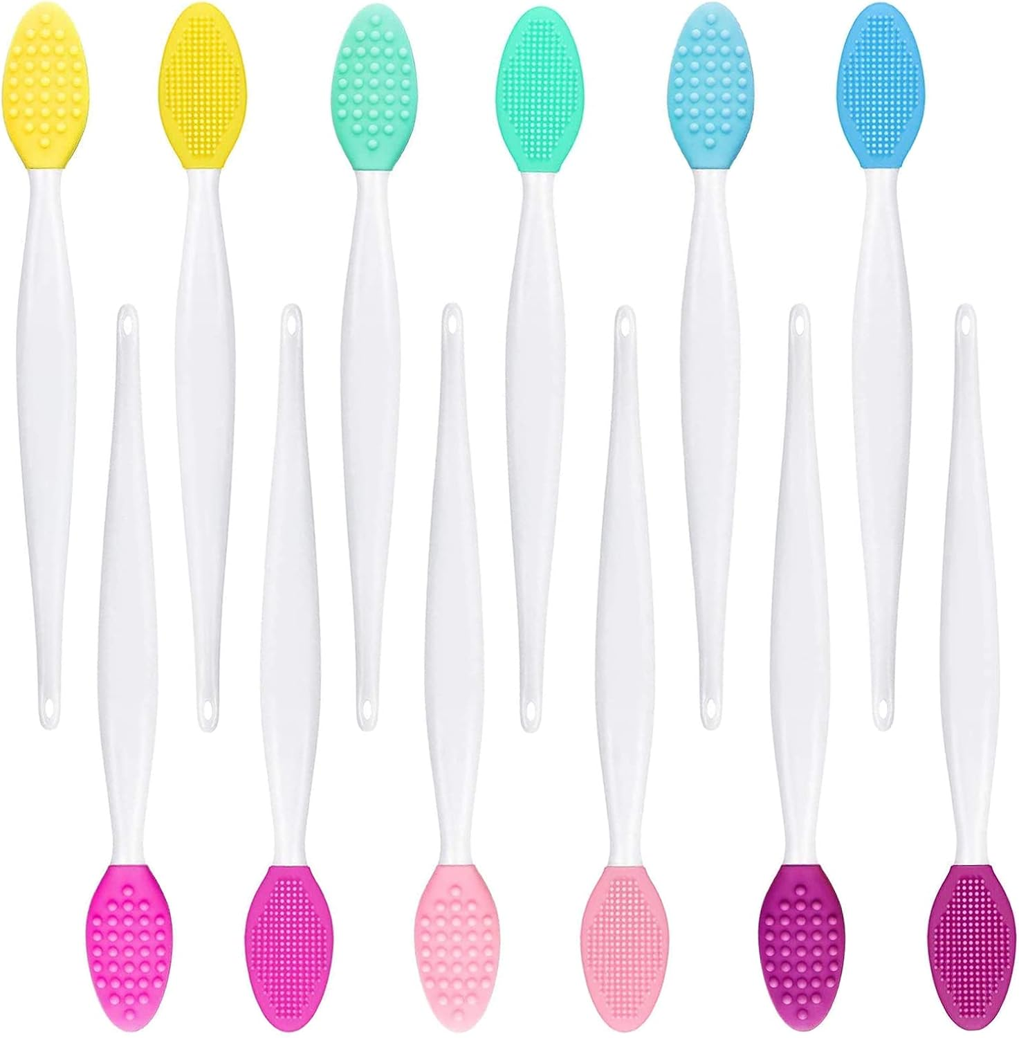 12Pcs Lip Scrub Brush, Betterjonny Silicone Exfoliating Lip Brush, Double-Sided Lip Scrub Brush, Soft Cleaning Lip Scrub Exfoliator Beauty Tool for Smoother Skin and Lip Multicolored image number 4