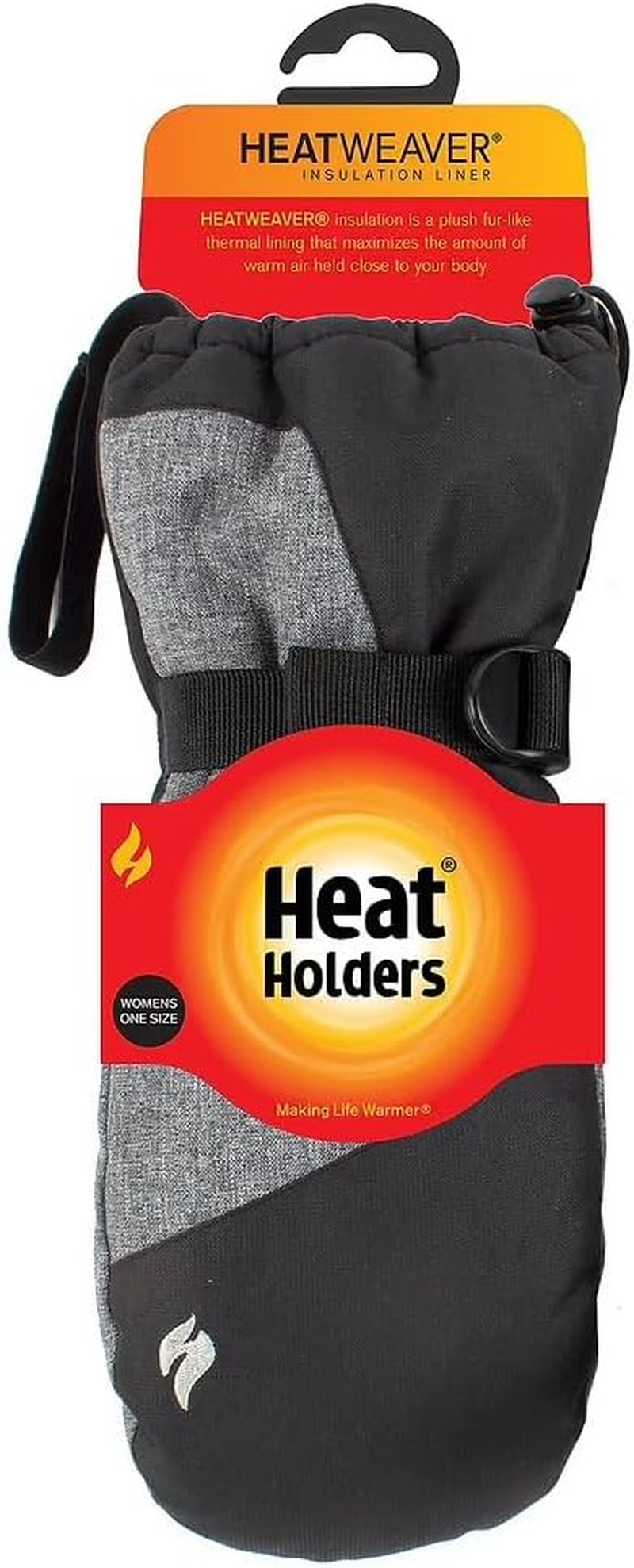Heat Holders Waterproof Performance Sierra Ski Mittens, Dual Insulated, Black and Grey, One Size image number 1
