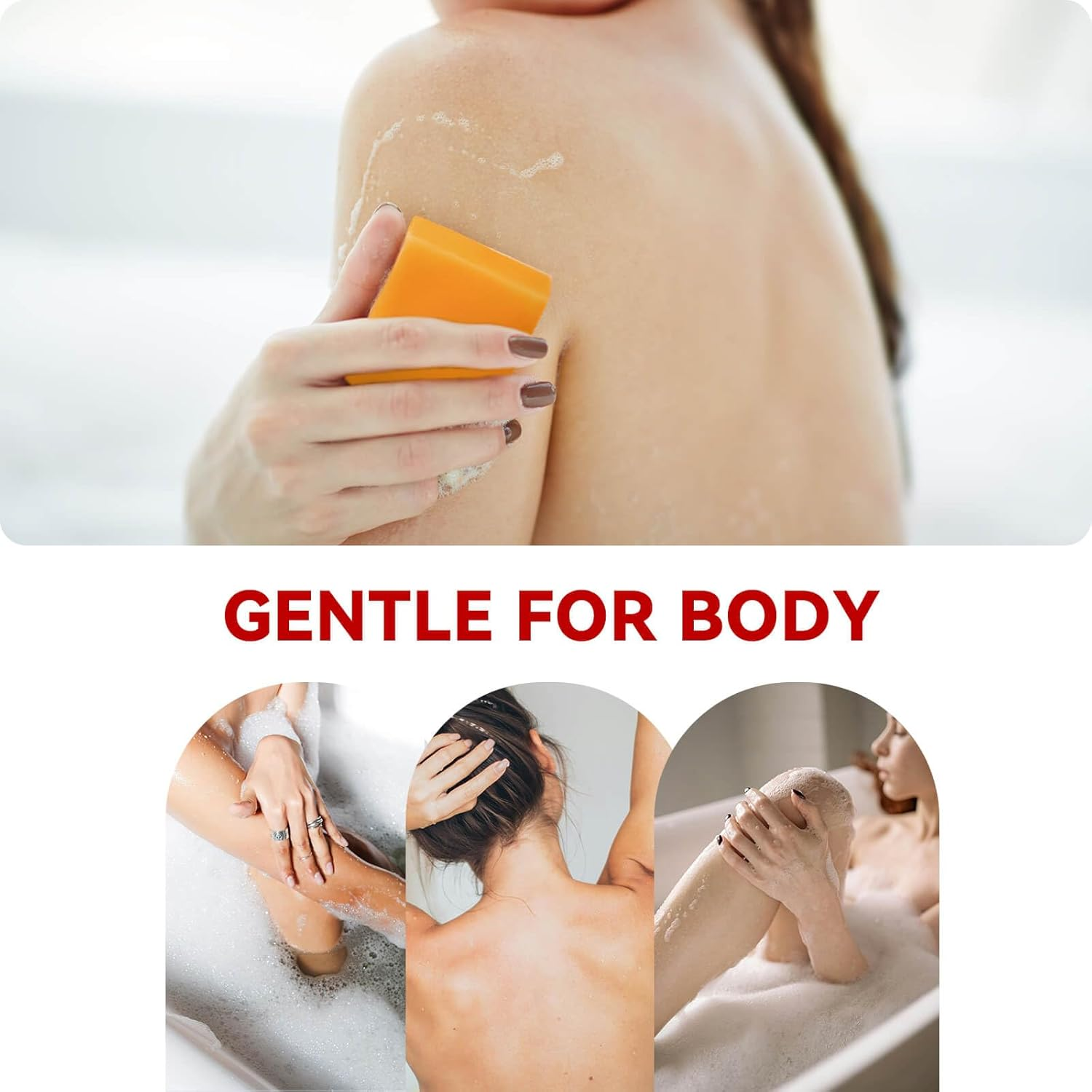 ORIENTLEAF Kojic Acid Soap, Turmeric Soap Bar, Fresh Citurs Scent, Gentle for Face and Body with Vitamin C, Shea Butter, Retinol, Olive Oil, Collagen (3 PACK) image number 2