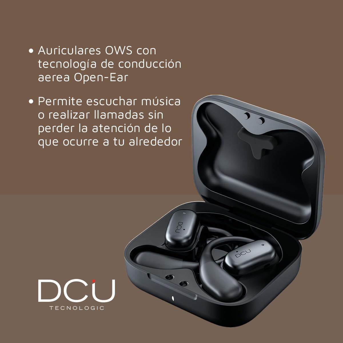 DCU TECNOLOGIC Wireless OWS Headphones with Air Line Technology - Sweat Resistant - Double Point Connectivity image number 2