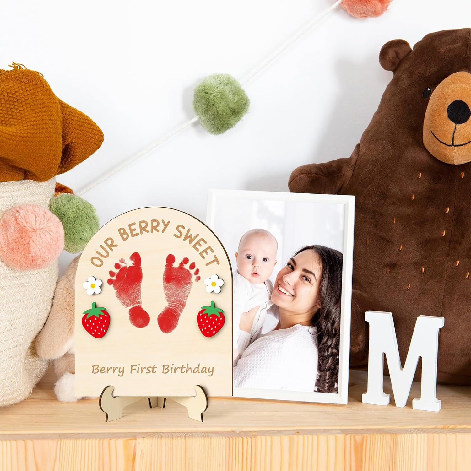 Inkless Hand & Footprint Keepsake Kit, Clean Touch 3D Impression for Newborn Memories, DIY Wooden Frame Included image number 3