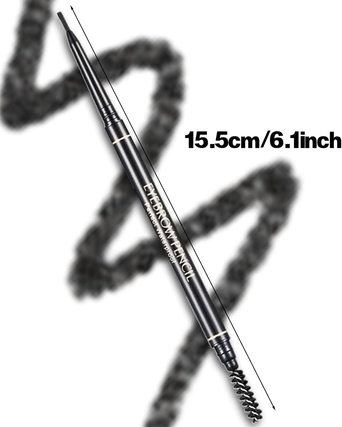 Dual-Ended Eyebrow Pencil Micro Pencil with Eyebrow Brush Sweat-Proof Ultra-Fine Pencil Tool for Shaping Defining and Filling Suitable for Beginners Makeup Artists and Beauty Enthusiasts (Black) image number 4