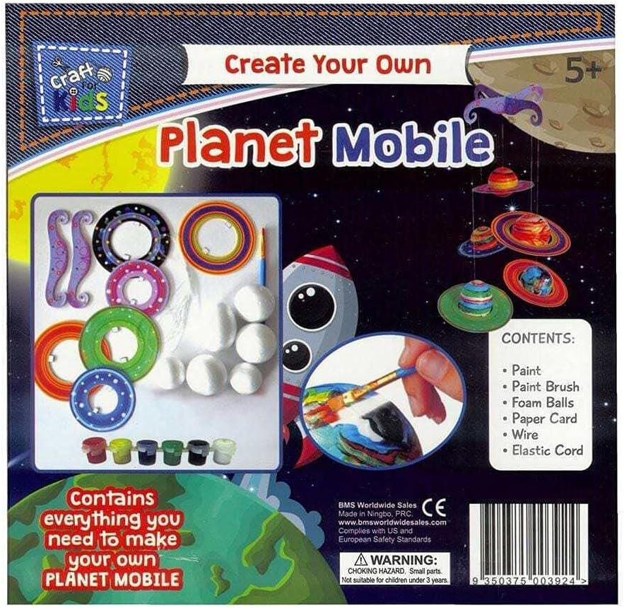 Create Your Own Planet Mobile - Kids Craft Kit - All Crafting Materials Included - Age 5+ image number 3
