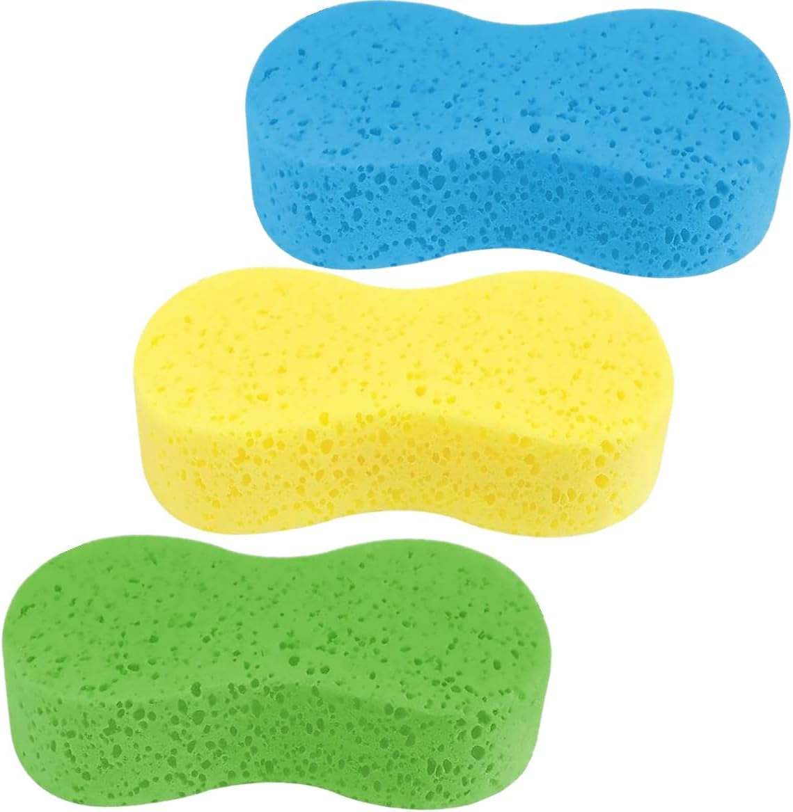 3 Pack Car Wash Sponge,Car Beauty Wash Cotton, Big High Foam, Scratch-Free Finish, Compression Sponge Does Not Deform,For Kitchen, Bathroom, Household Cleaning(Random 3-Color Mix)