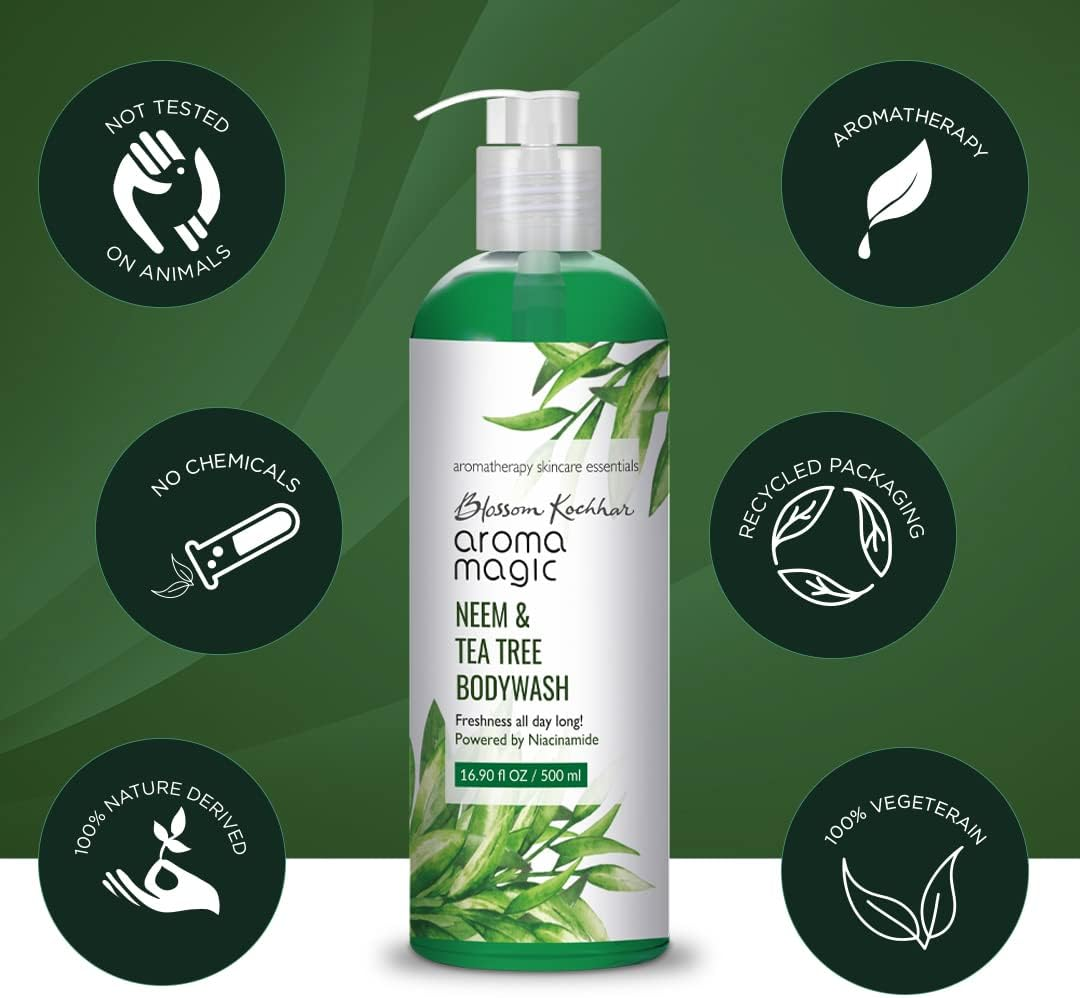 Aroma Magic Neem & Tea Tree Body Wash - 500Ml (Pwrd by Niacinamide) image number 3