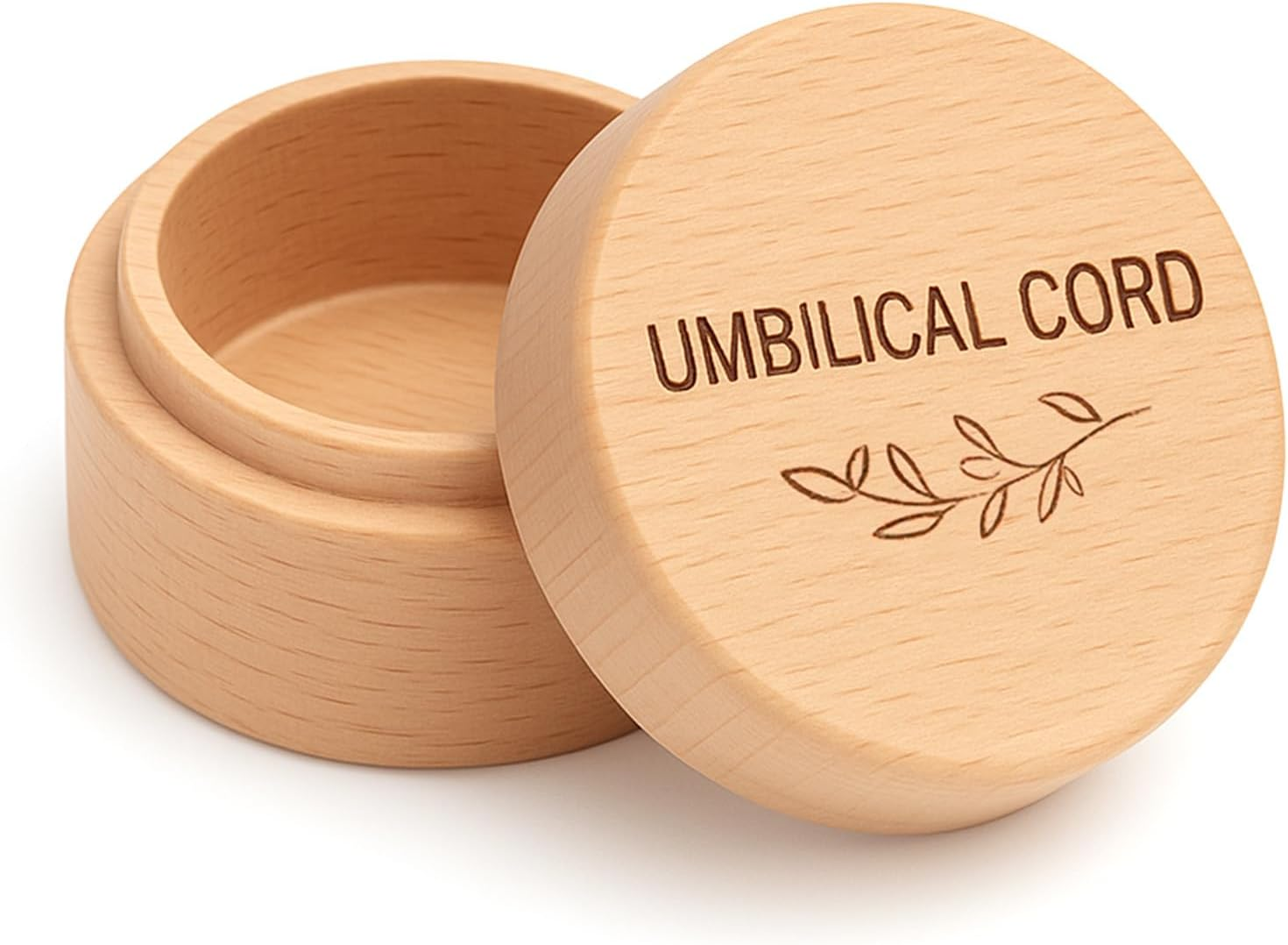 Ajcotahm Umbilical Cord Keepsake Box Wooden Cute Fetal Hair Memorial Tooth Box Kids Lost Teeth Storage Durable Baby Keepsake Gift for Christening Gift Baby Shower Pregnancy