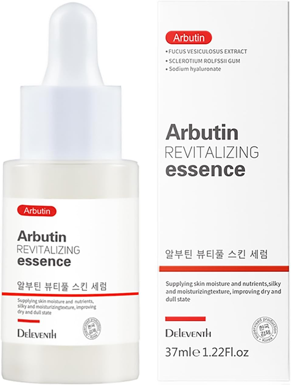 Deleventh Korean Brand &Alpha;-Arbutin Revitalizing Face Serum 37Ml / with Vitamin E, Anti-Oxidation, Brightens and Evens Skin Tone, Reduces Dark Spots, Deeply Hydrates and Nourishes image number 1
