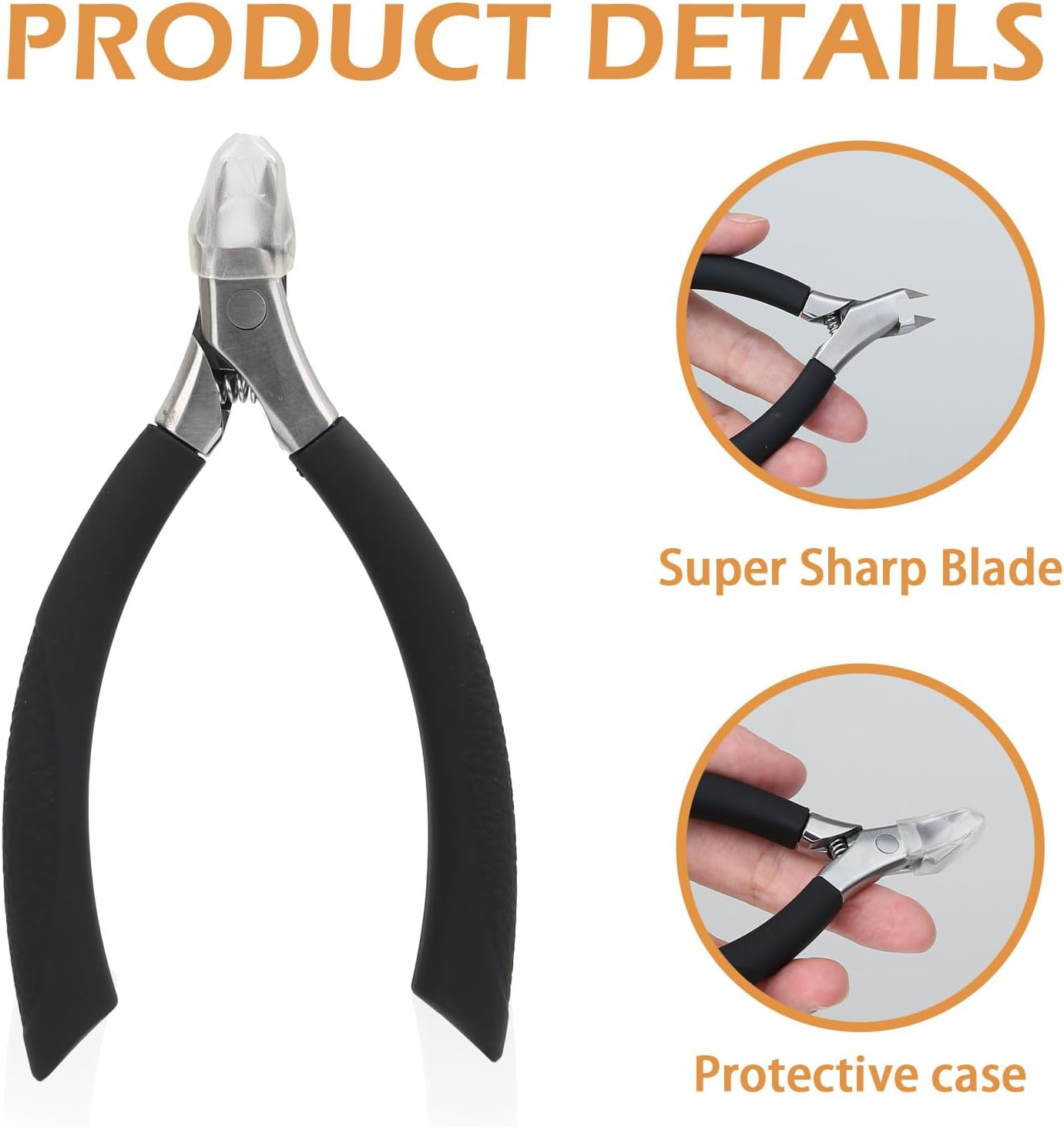 Teccfly Ingrown Nail Clippers for Ingrown Toenail Prevention,Precision Thick Toenail Clipper for Ingrown and Curly Nails, Straight Blade Nail Clippers with Ergonomic Handle,Toenail Clippers for Seniors Adults Men and Women image number 1