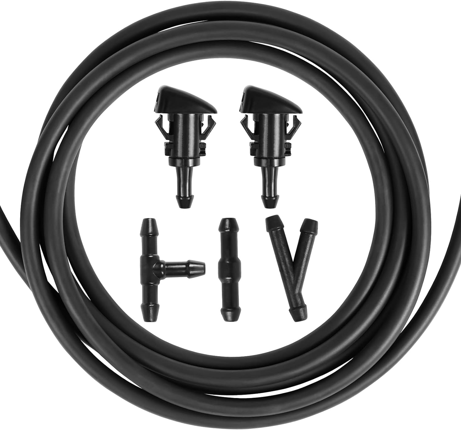 OTUAYAUTO Windshield Washer Nozzles Kit, Replacement for Chrysler, Dodge, Jeep, Ram - Washer Jet and Fluid Hose with Connector image number 1