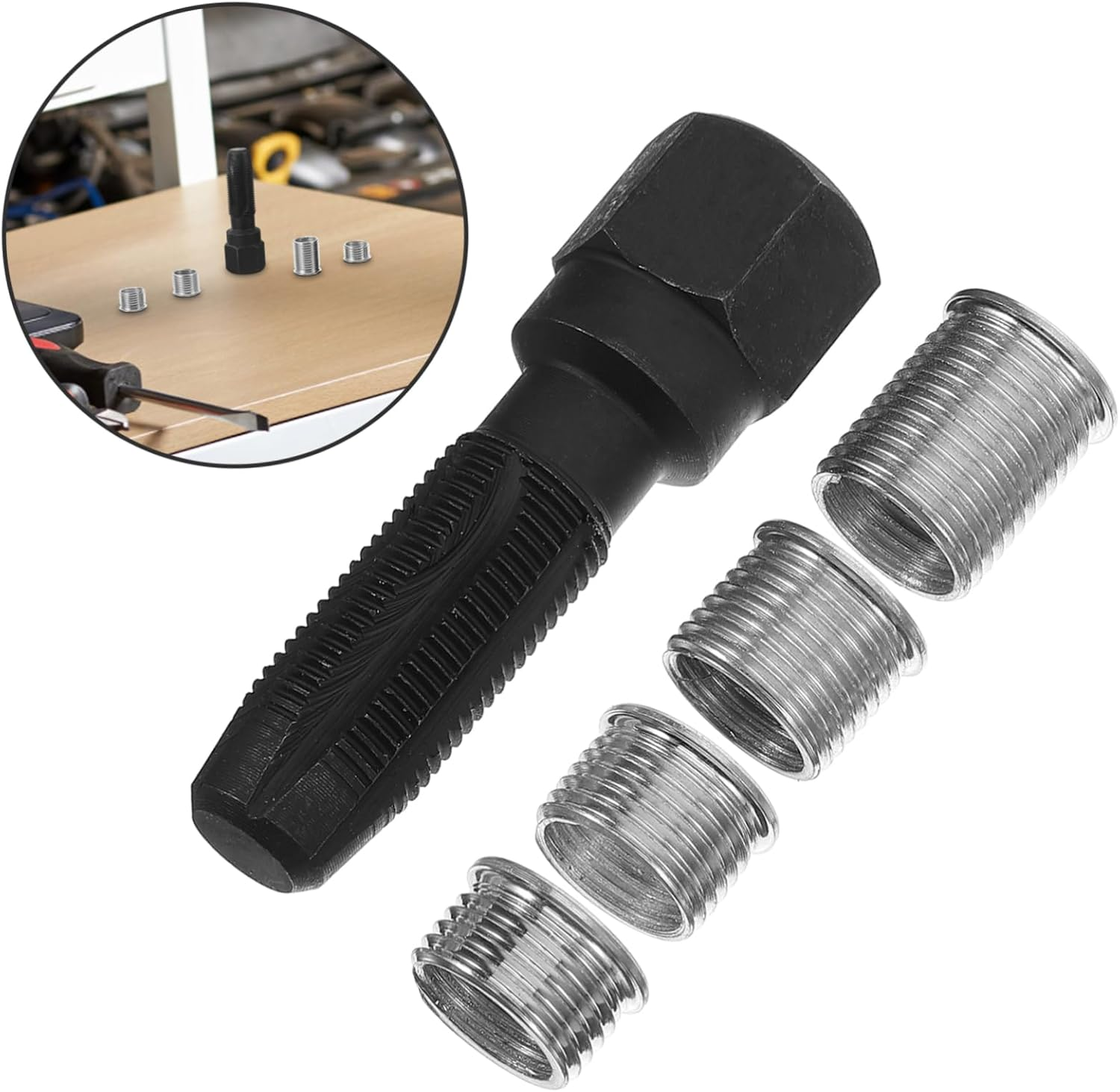 COSMEVIVI 1Set Spark Thread Repair Tool Engine Repair Kit for Damaged Threads High Versatile Fixing for Automotive Maintenance