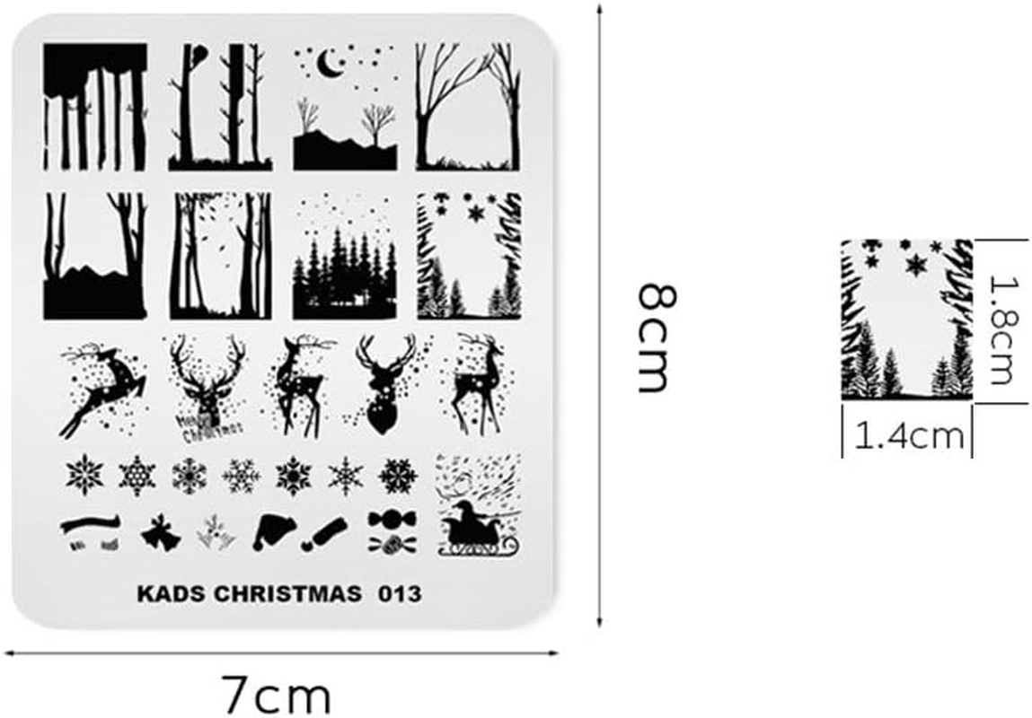 KADS Nail Art Stamp Plate Christmas Stamping Plate Stencil Image Template Colorful Snowflakes (CH013) - Ch005 image number 6