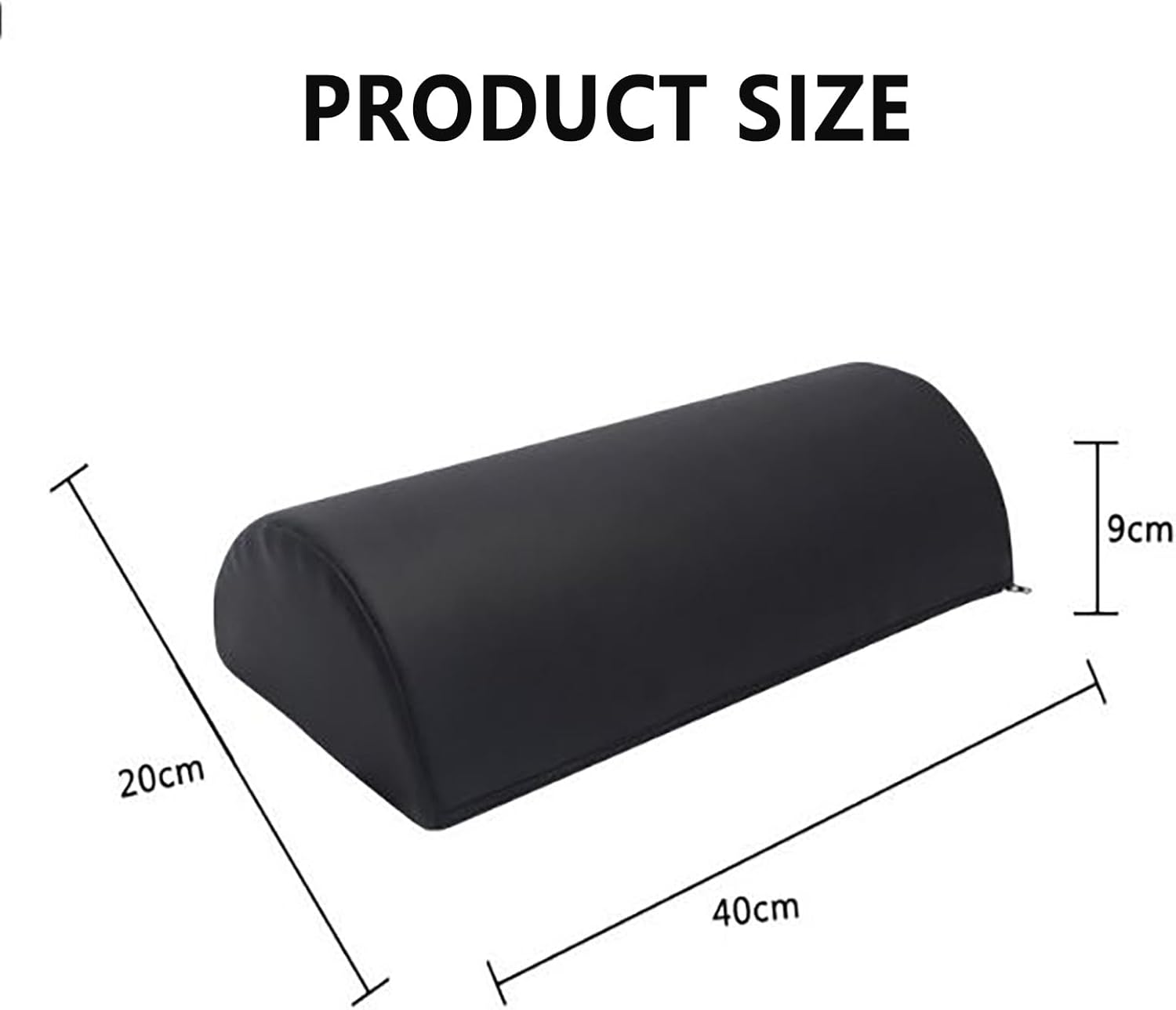 SYGELER 40X20X9Cm Half round Massage Table Bolster Pillow | Massage Table PU Leather Knee Pillow for Lower Back/Leg/Neck Pain Relief image number 3