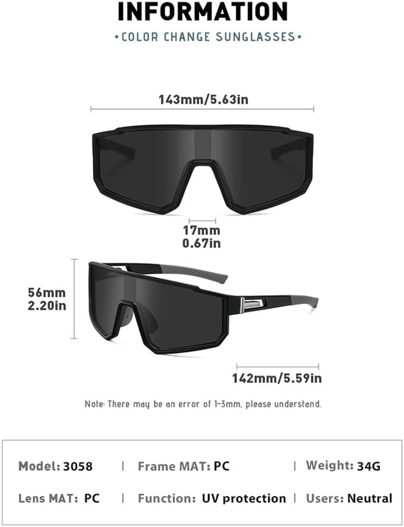 Cycling Glasses for Mens Polarised - Sports Sunglasses with UV400 Protection Outdoor Bicycle Motorbike Driving for Men Womens image number 2