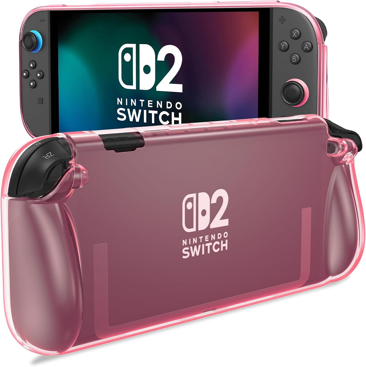 Procase Protective Case for Nintendo Switch 2 2025, Clear Cover Protector Switch 2 Accessories, Anti-Scratch, Shock-Absorption, Ergonomic Grip Design, Easy to Install -Black