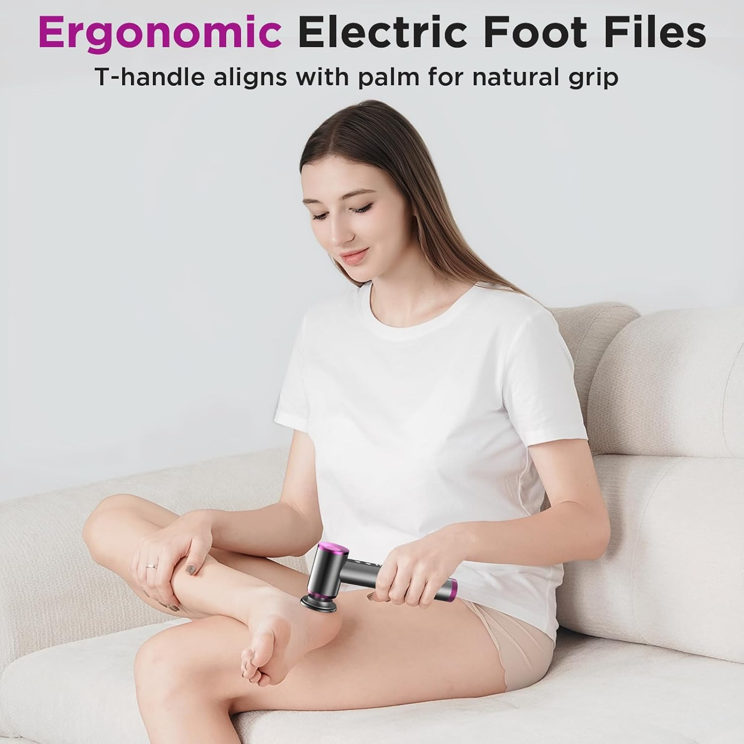 Electric Foot Callus Remover, Apply Oil,Electric Foot File,Reusable Nano-Glass Head, Ergonomic Electric Callus Remover for Feet, Rechargeable Pedicure Tools for Feet image number 4