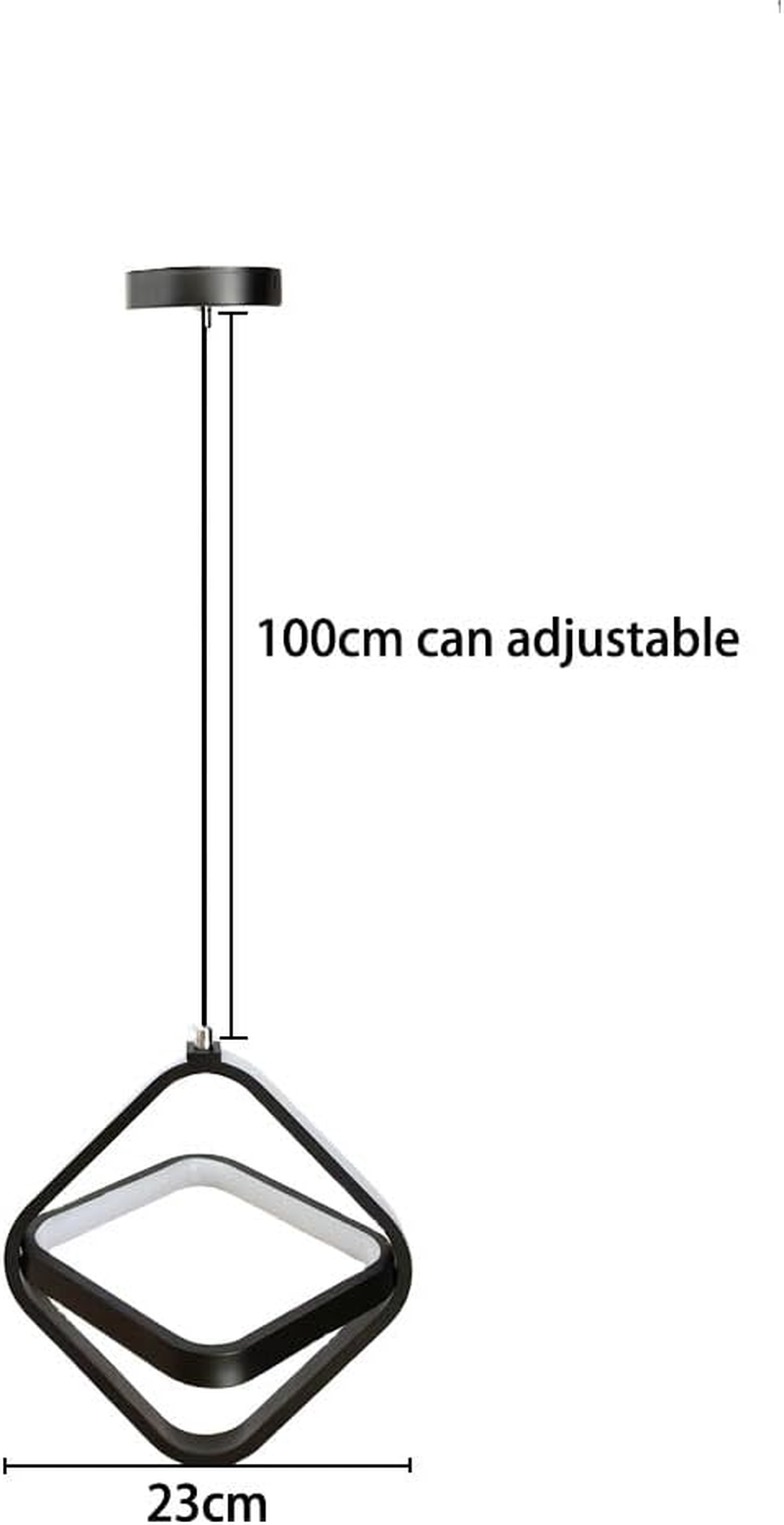 Modern Led Pendant Light Fixtures Island Adjustable Height Hanging Lights for Kitchen Dining Room Bedroom Living Room Foyer, Black image number 2