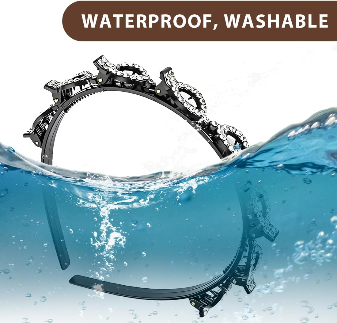 BIRLOZA 1 X Hair Band with Twist Clip Hairstyle Aid Hair Band with Clips Hair Twister Headband Twist Clip Headband Girls Hair Accessories Double Clip Headband image number 5