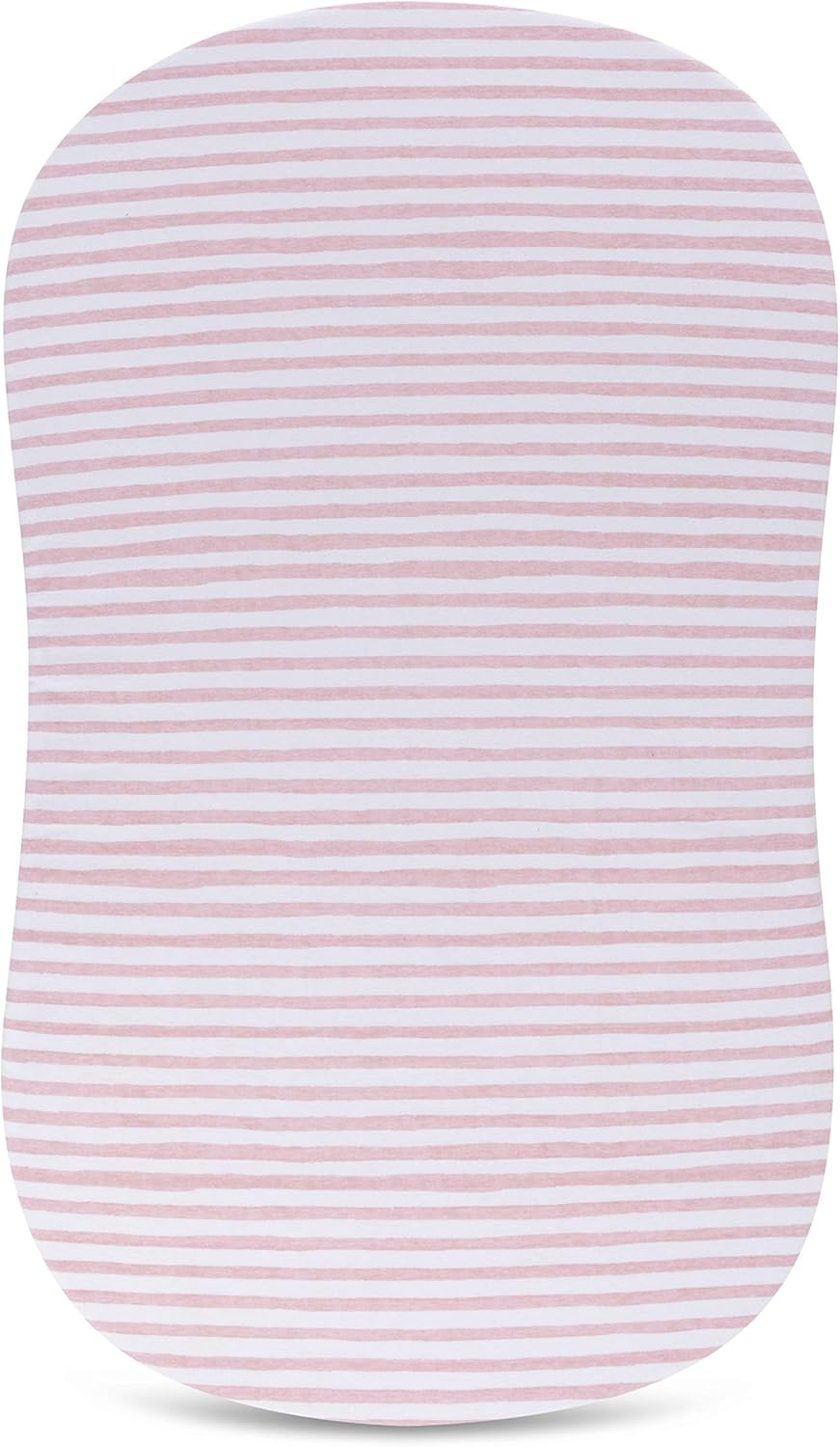 Ely'S & Co. Waterproof Bassinet Sheet,No Need for Bassinet Mattress Pad Cover, 2 Pack Mauve Pink Splash & Stripes,For Baby Girl image number 3