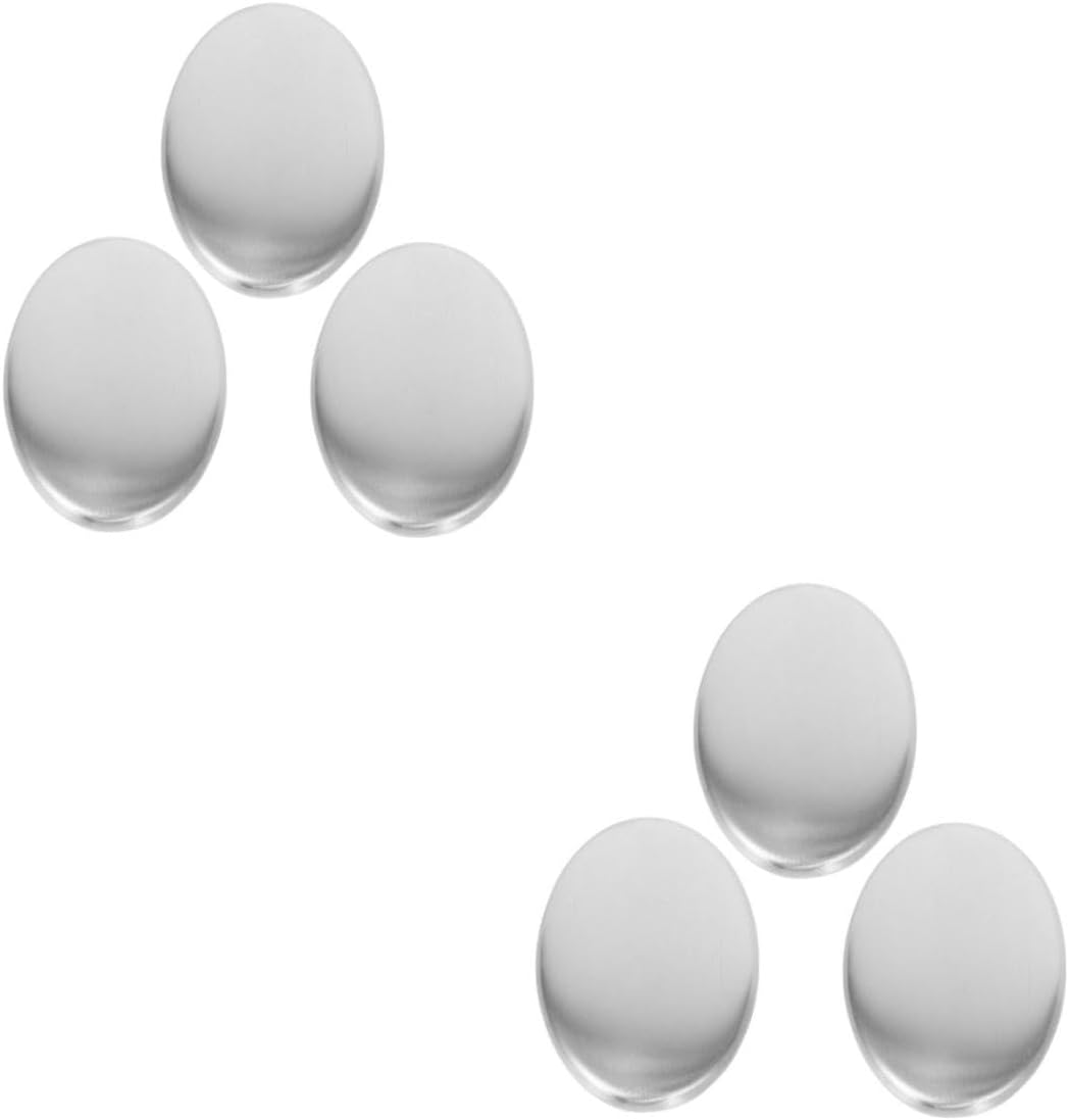 Cabilock 6Pcs Stainless Steel Soap Bar Deodorizing Smells Eliminating Hand Washer for Kitchen and Bathroom Use as Odor Absorber and Remover