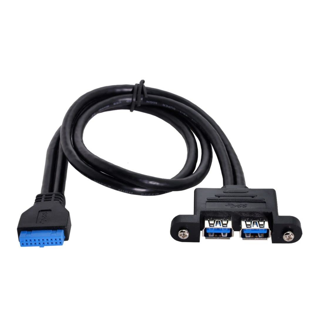 Chenyang Dual Port USB 3.0 Panel Type to Motherboard 20Pin 19Pin 5Gbps Cable 50Cm image number 4