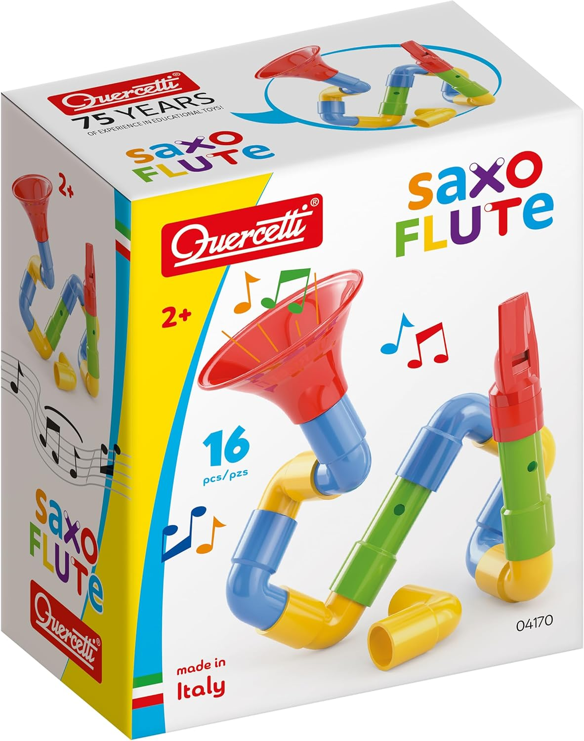 Quercetti Saxoflute &ndash; 16 Piece Build Your Own Instrument Set image number 3