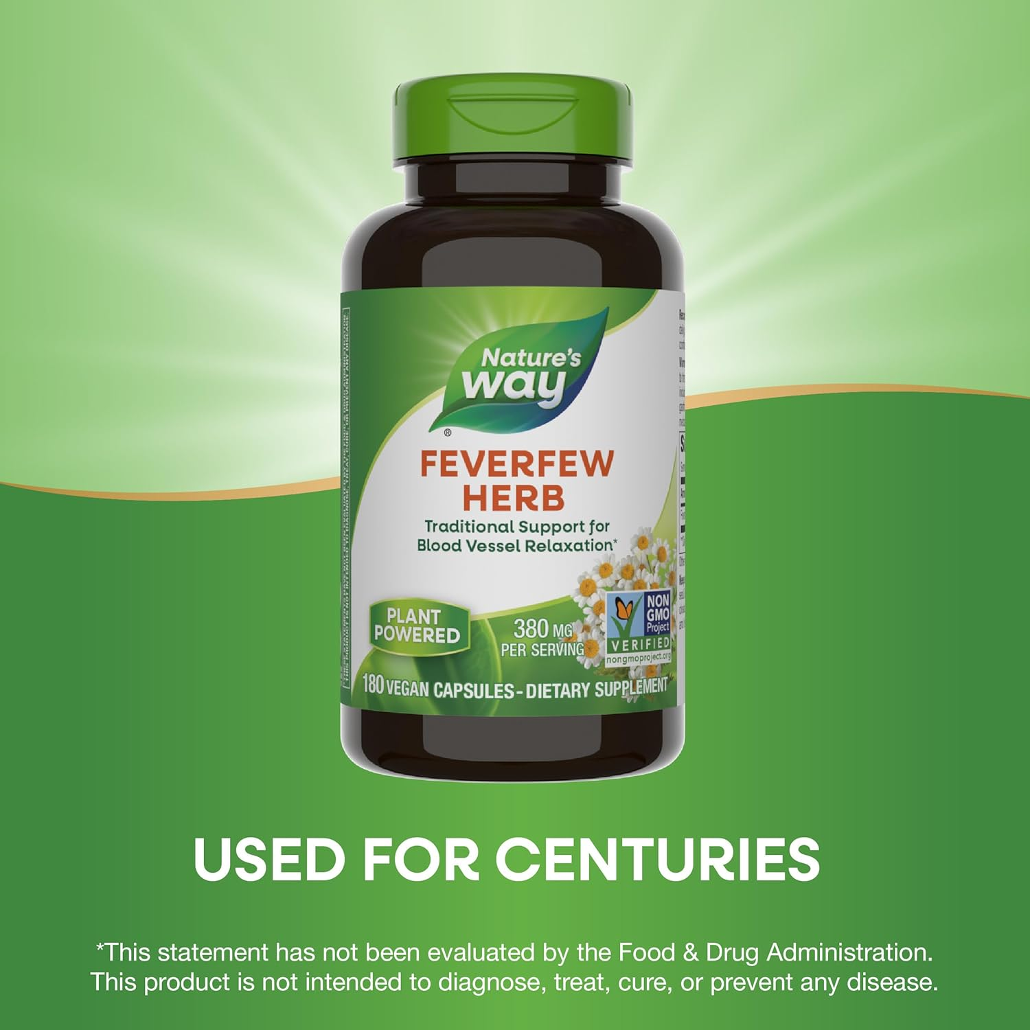 Nature'S Way Feverfew; 380 Mg TRU-ID Certified Non-Gmo Project Vegetarian; 180 Count image number 4