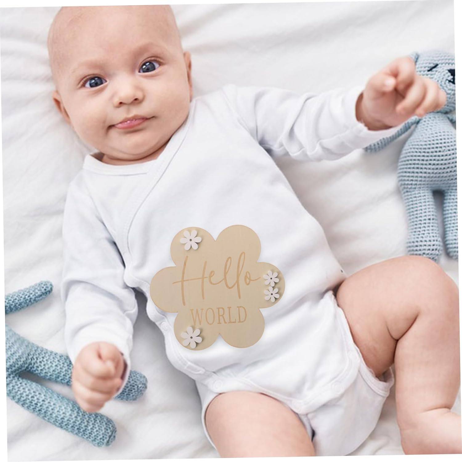 2Pcs Milestone Toys Wood Milestone Discs Wood Circles for Monthly Growth Record Photo Props image number 4