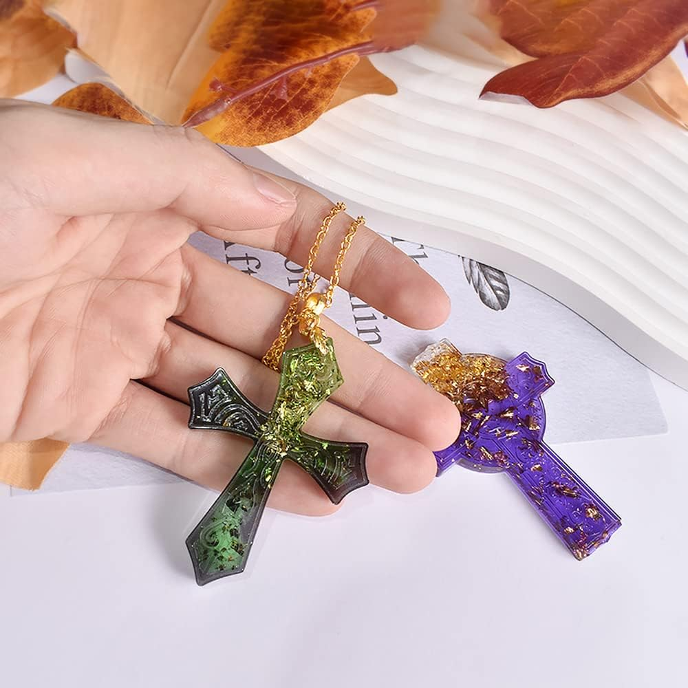Weenkeey Cross Resin Molds Cross Keychain Molds Cross Pendant Epoxy Silicone Molds Charm Casting Mold for DIY Crafts Jewelry Earrings Pendant Keychain image number 5