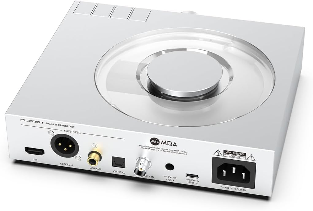 SMSL PL200T CD Player for Home, Usb/Clock Input Optical/Coaxial/Iis/Aes/Ebu Output Hifi MQA-CD Transport 32Bit/768Khz DSD512 P.A.S.S. System Desktop Audo Player image number 2
