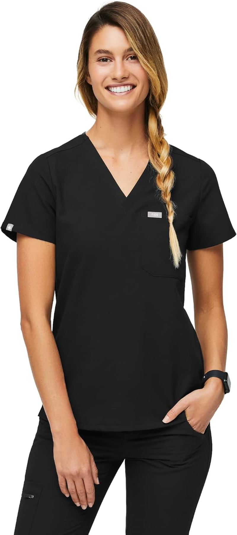 FIGS Catarina Scrub Tops for Women &mdash; Classic Fit, 1 Pocket, Four-Way Stretch, Anti-Wrinkle Women&rsquo;S Medical Scrub Top