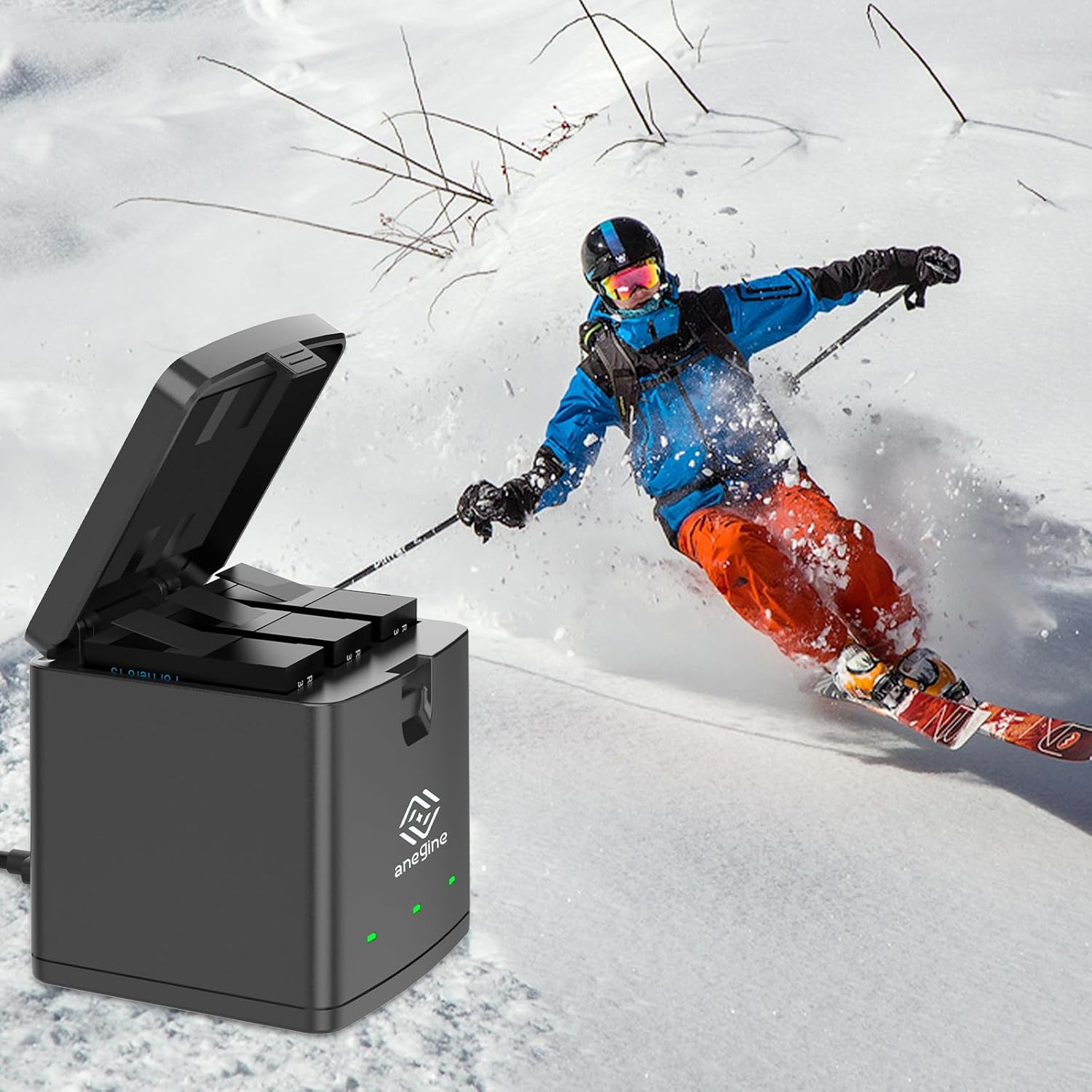 Go Pro Hero 13 Battery 2100Mah and LED 3-Slot Storage Charger for Gopro Hero 13 Black Enduro Rechargeable Battery with Type-C (3-Pack) image number 1