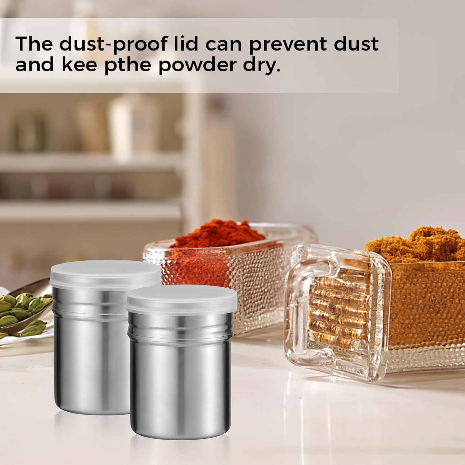 Stainless Steel Powder Shaker with 16 Piece Printing Stencils Chocolate Shaker for Coffee Cocoa Powder Durable Food Grade 304 Stainless Steel Easy Clean and Freshness Seal Ideal for Kitchen Use image number 1