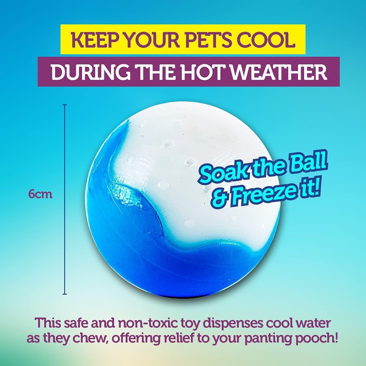 [2PCE] Pet Basic Original Dog Toy Fill & Freeze Icy Play Ball, Interactive Cooling Toy, Keep Your Pet Entertained and Refreshed, Keep Your Pets Cool during Hot Weather image number 4