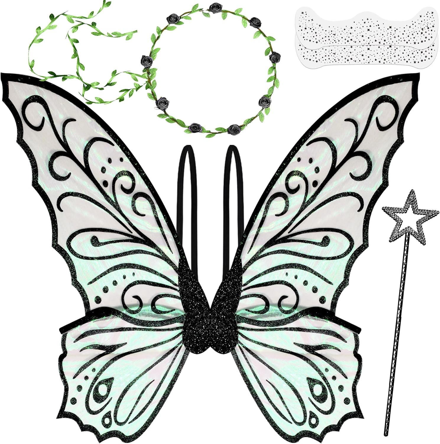Fairy Wings for Adults, Fairy Costume for Women Girls, Butterfly Angel Wings Halloween Costume Christmas Favor Wedding