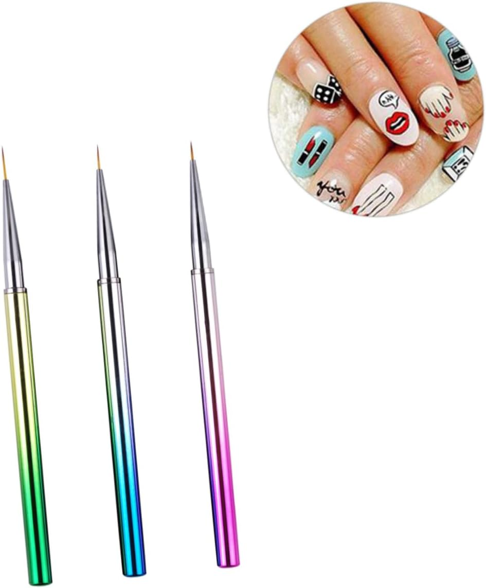 Baluue 3Pcs Ultra Thin Nail Art Painting Brush Detail Paint Brush for Nail Designs Flowers and Patterns Manicure Tool for Precision Art image number 1