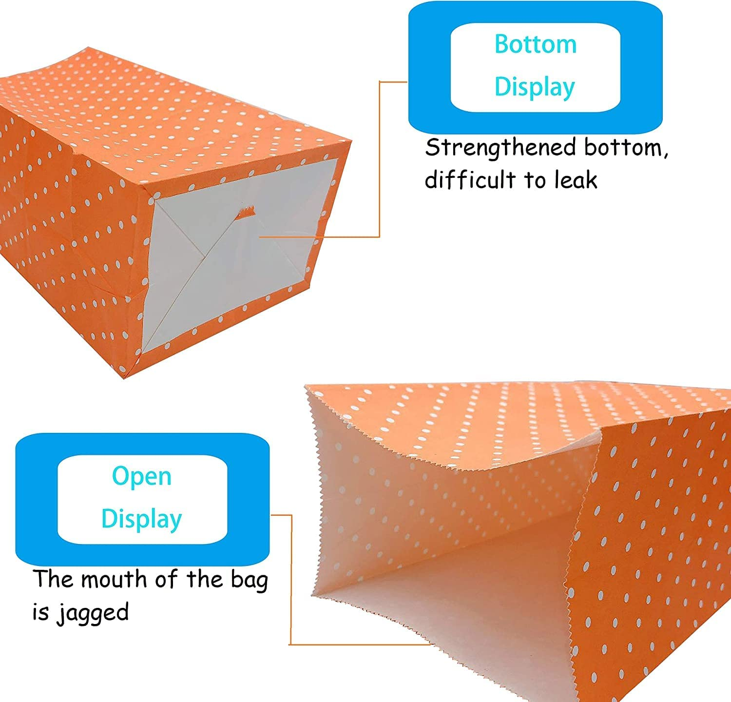 Party Favor Gift Bags,24 Packs Merchandise Party Bags with Sealing Stickers Polka Dot Candy Buffet Treat Gift Pack Bags for Wedding Shopping - Style-1 image number 6