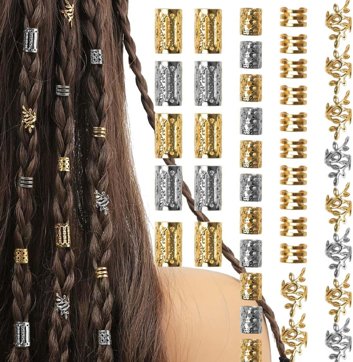 JOOTUEPO Pack of 80 Gold Hair Clips for Braids, Hair Accessories, Hair Accessories, Dreadlocks for Men, Women, Girls, Boys image number 6