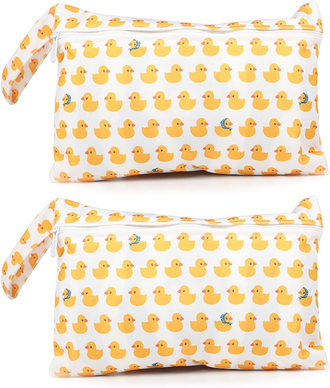 Pack of 2 Wet Bag Cloth Nappies, Wet Bag Nursery, Wet Bag, Reusable, Tarpaulin, Wet and Dry Changing Bags with Zip for Toddler Nappies, Travel, Beach and Pool, Yellow