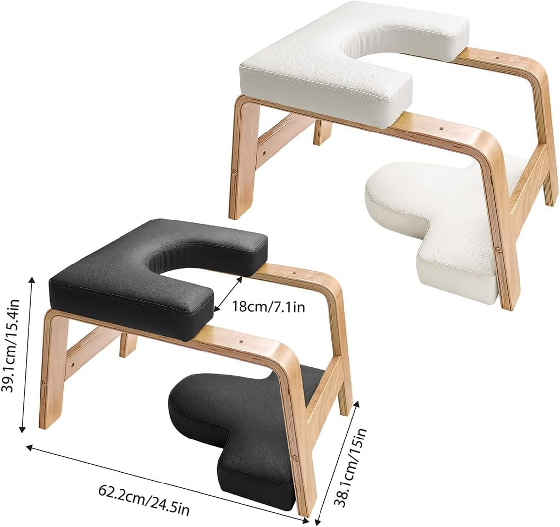 AIMALL Yoga Inversion Bench Wooden Handstand Stool, Professional Core Strength Training Chair, Home Fitness Yoga Auxiliary Chair, 24.5X15.4X15.1 Inches image number 6