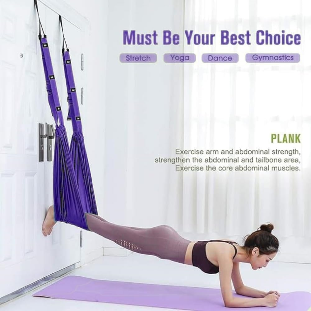 Adjustable Leg Stretching Strap, Yoga Fitness Band, Yoga Fitness Flexibility Door Stretcher Strap, Back Bend Assist Trainer, Yoga Swing for Aerial Yoga Ballet, Cheer Gymnastics, Taekwondo, Ballet image number 1