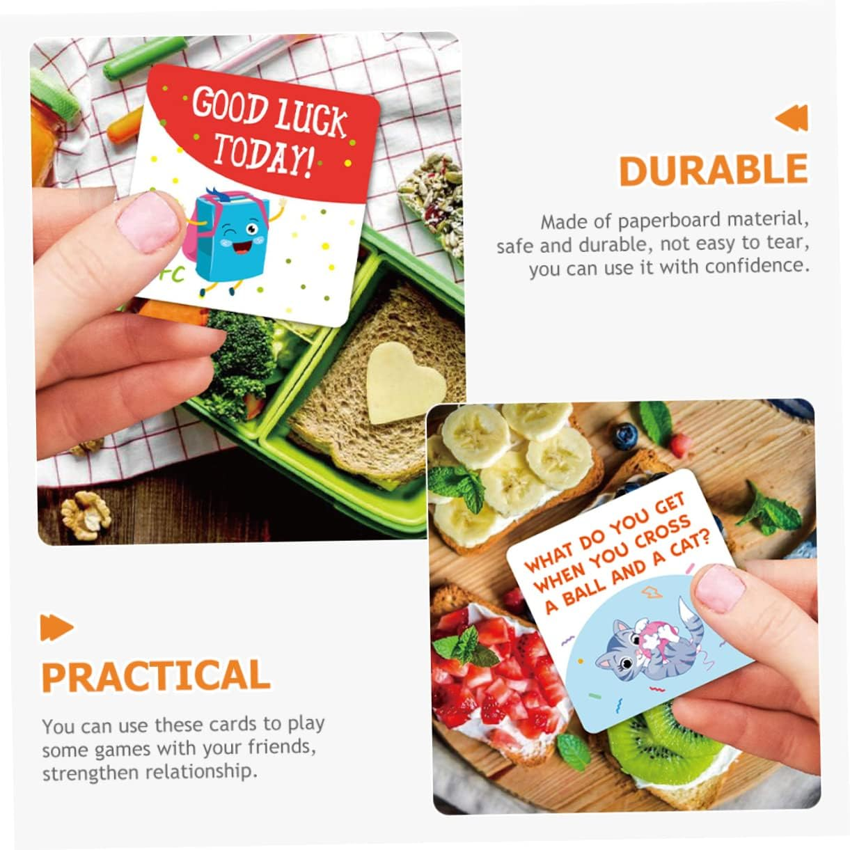 60Pcs Notes for Kids Cartoon Joke Cards for School Lunch Boxes Fun Motivational and Inspirational Lunch Box Cards for Parties and Picnics image number 4