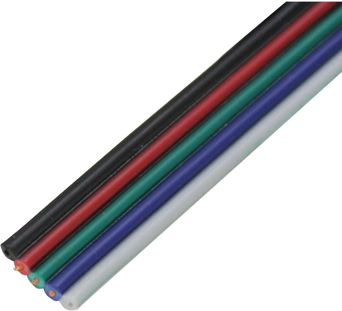 10M RGBW LED Extension Cable Flat Cable Red Green Blue White Black