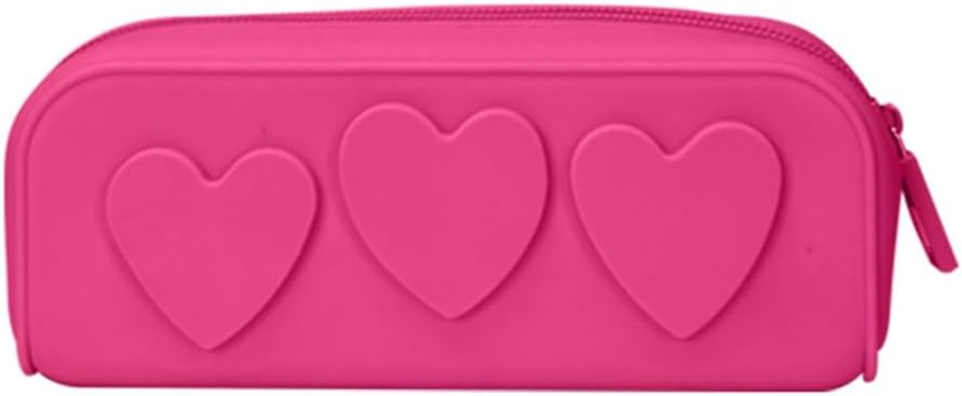 DDPOND Makeup Bag Cosmetic Bag Heart Cosmetic Pouch Pencil Case Toiletry Bag Silicon Makeup Organizer Bag for Makeup Brush